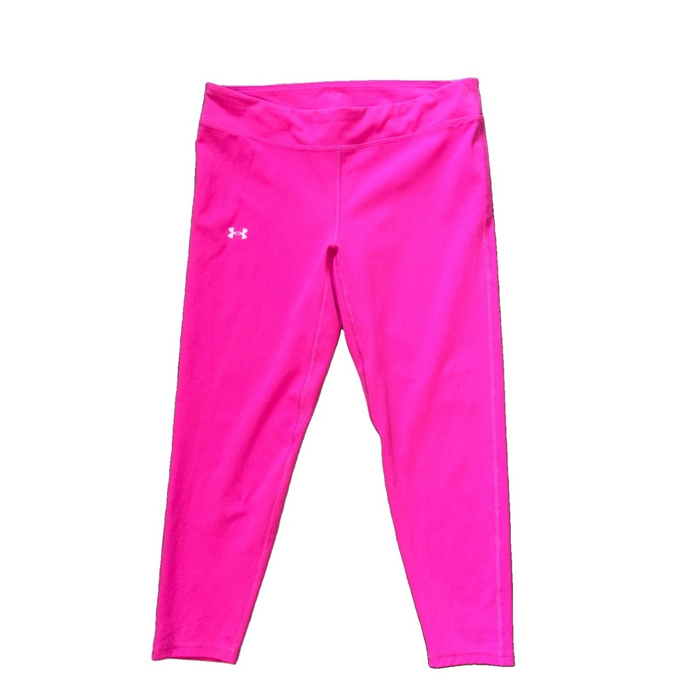 Under Armour Yoga Women's Sz Sm Leggings Workout Gym Running Athletic Pink Capri
